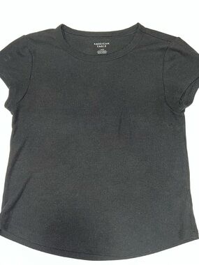American Eagle Black Ribbed Baby Tee